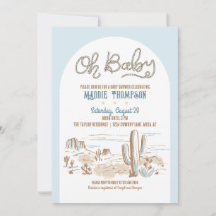 Oh Baby Cowboy Desert Baby shower Invitation Kaart