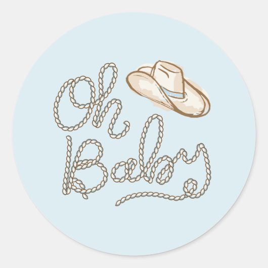 Oh Baby Cowboy Desert Baby shower Sticker (Voorkant)