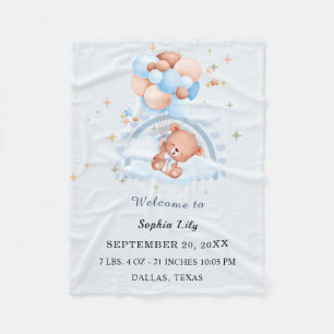 Oh Baby Cute Beer Geboorteaankondiging Fleece Deken