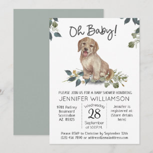 Oh Baby! Cute Dog Baby shower Kaart