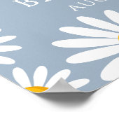 Oh Baby Daisy Baby shower bleu Affiche de bienvenu (Coin)