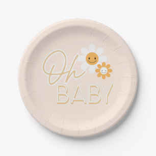 Oh Baby, Daisy, Hippie baby shower Papieren Bordje