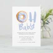 Oh baby donut baby shower aankondiging (Staand voorkant)