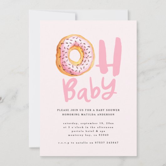 Oh baby donut baby shower aankondiging (Voorkant)
