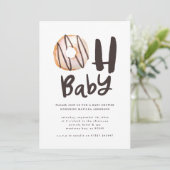 Oh baby donut baby shower aankondiging (Staand voorkant)