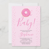 Oh Baby Donut rose fille's Baby shower Invitation (Devant)