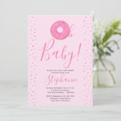 Oh Baby Donut rose fille's Baby shower Invitation (Debout devant)