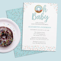 Oh Baby Donut Sprinkle Baby Boy Uitnodiging
