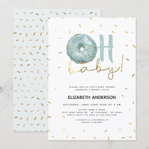 Oh Baby Donut & Sprinkles Gold Boy Baby shower Kaart