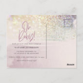 Oh baby! douchefeest Glitter sprankeling stijlvol Briefkaart (Achterkant)