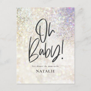 Oh baby! douchefeest Glitter sprankeling stijlvol Briefkaart