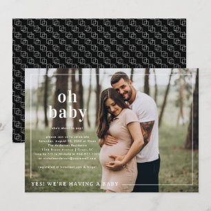 Oh Baby   Eenvoudig foto-Baby shower Kaart