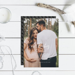 Oh Baby   Eenvoudig foto-Baby shower Kaart