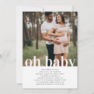 Oh Baby   Eenvoudig foto-Baby shower Kaart