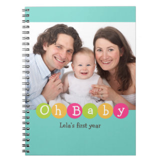 Oh Baby eerste jaar familie blauwgroen groen punte Notitieboek