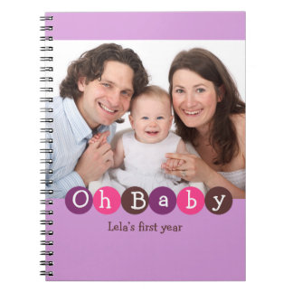 Oh Baby eerste jaar familie roze paarse dot journa Notitieboek