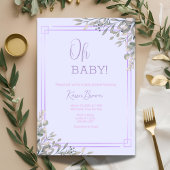 Oh baby Elegant groen en roze Baby shower Kaart
