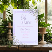 Oh baby Elegant groen en roze Baby shower Kaart