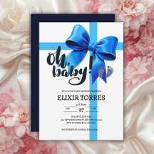 Oh Baby! Elegante Blauwe Strik Baby Shower