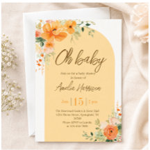 Oh Baby! Elegante Bloemen Baby Shower Uitnodiging