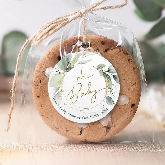 Oh Baby Eucalyptus Baby shower Sticker