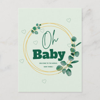 Oh Baby Eucalyptus Bladeren Baby Borrel Briefkaart