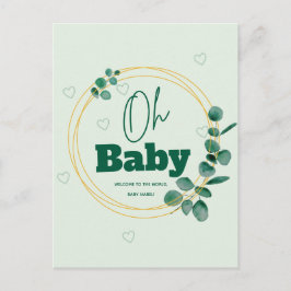 Oh Baby Eucalyptus Leaves  Baby Shower Briefkaart