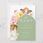 Oh Baby Farm Animaux Baby shower Invitation (Devant)