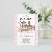 Oh Baby Farm Animaux Baby shower Invitation (Debout devant)