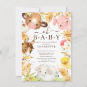 Oh Baby Farm Animaux Douche Invitation (Devant)