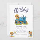 Oh Baby Farm Tractor Baby shower Invitation (Devant)