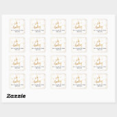 "Oh Baby" Faux Gold Foil Confetti, namen en datum Vierkante Sticker (Vel)