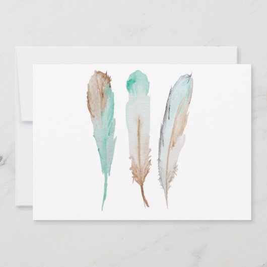 Oh Baby Feather Baby shower Invitation (Dos)