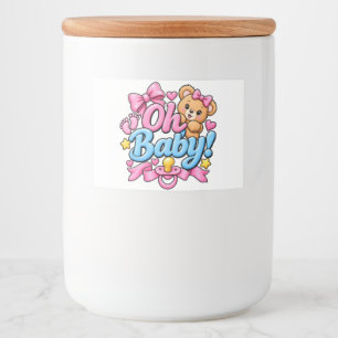 Oh Baby! Feestelijke Baby Shower Ontwerp Voedselcontainer Etiket