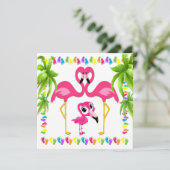 Oh Baby Flamant rose Invitation (Debout devant)