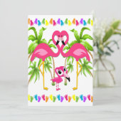 Oh Baby Flamingo Douche / Adoptie Uitnodiging (Staand voorkant)