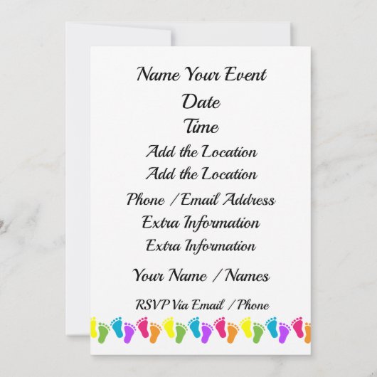 Oh Baby Flamingo Douche / Adoptie Uitnodiging (Achterkant)