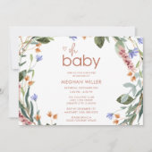 Oh Baby Floral Baby shower Invitation (Devant)