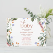 Oh Baby Floral Baby shower Invitation (Debout devant)