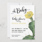 Oh Baby Floral Baby shower Succulent Invitation (Devant)