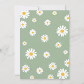 Oh Baby Floral Retro Sage Green Daisy Baby shower Kaart (Achterkant)