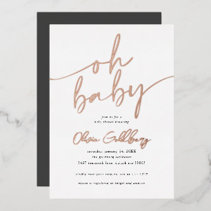 Oh Baby Folie Baby shower Uitnodiging