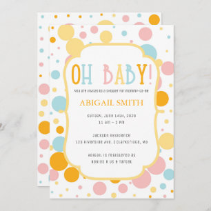 Oh Baby Fun Pois Invitation Baby shower