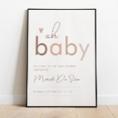 Oh Baby Gender Neutral Modern Baby shower Welkom Poster