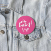 Oh Baby Gender onthulling Team Girl Button (In situ)