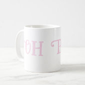 Oh Baby Gepersonaliseerd Bleek Roze Modern lettert Koffiemok (Voorkant links)