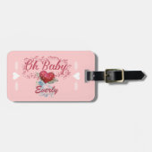 Oh Baby Gepersonaliseerd roze meisje Bagagelabel (Voorkant horizontaal)