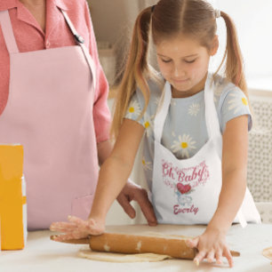 Oh Baby Gepersonaliseerd roze meisje Kinder Schort