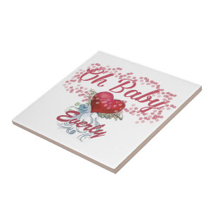 Oh Baby Gepersonaliseerd roze meisje Tegeltje