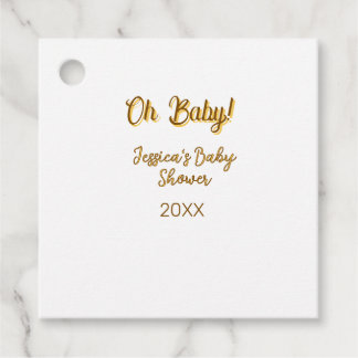 oh baby geslachtsneutrale babyshower oranje goudkl bedankjes labels